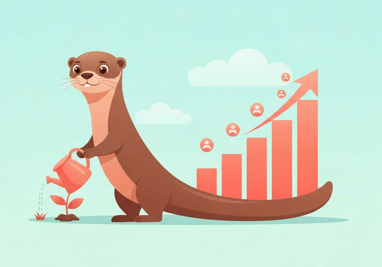 Otter growing an audience like a rising chart