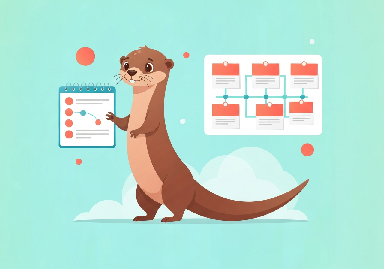 Otter organizing a marketing plan board